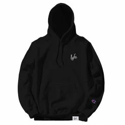 LYFE Script Embroidered Black Hoodie
